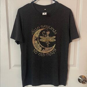 Black Tee with Gold Graphic